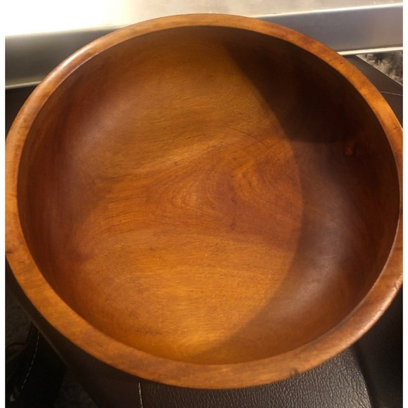 Wooden Serving Bowl w/2 Wooden Salad Bowls, MCM - Picture 4 of 6
